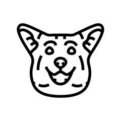 pembroke welsh corgi dog puppy pet line icon vector. pembroke welsh corgi dog puppy pet sign. isolated contour symbol black illustration