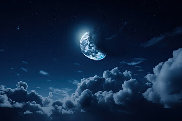 Obraz na płótnie Canvas Night sky with clouds