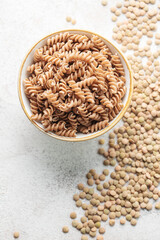 Green lentil fusilli pasta
