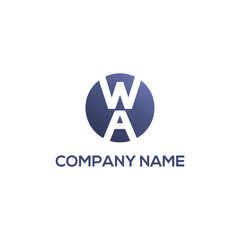 Fototapeta premium letter WA company logo