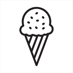 ice cream line icon design vector template