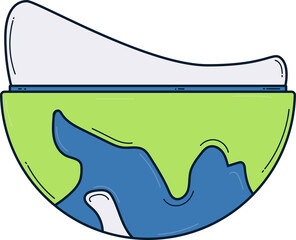 The Earth illustration in concept of saving the World.
Switch on and off button.