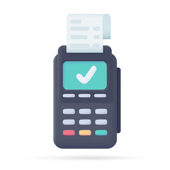 Credit card swipe machine 3D icon. online payment by credit card Cashless society. 3d illustration