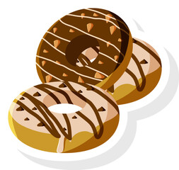 Vector Illustration Donut Sticker