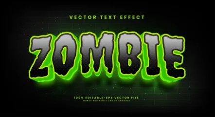 Fotobehang Scary zombie 3d editable vector text effect. © Arta Digital
