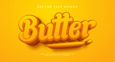 Orange butter, 3d editable vector text effect.