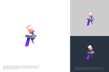 spray gun car painting logo unique colorful logo concept for automotive industries and business related.