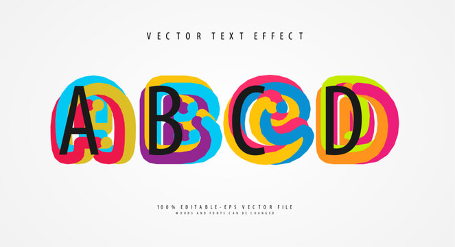 Minimalist combination colorful editable vector text effect.