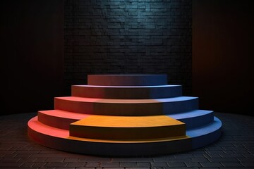 Fototapeta premium podium with red carpet and spotlight