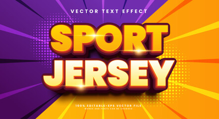 Sport jersey 3d editable vector text effect, with purple and orange combination color.