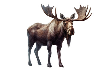A moose isolated on transparent background - Generative AI