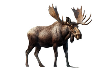 A moose isolated on transparent background - Generative AI