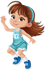 Female basketball player cartoon character