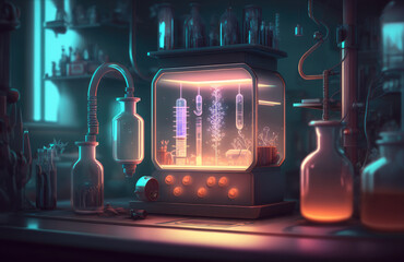 Futuristic biomedical lab - Generative AI