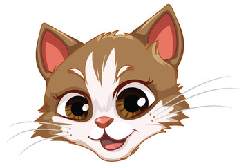 A Brown Cat Head with Striking Brown Eyes