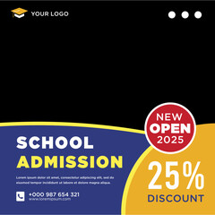 School admission social media post or banner template