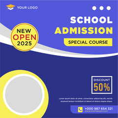 Obraz premium School admission social media post or banner template