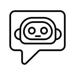 Chatbot icon. Line vector color editable