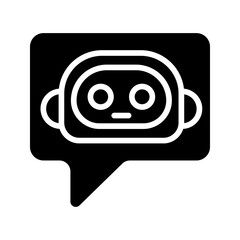 Chatbot icon. Line vector color editable