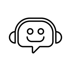Chatbot icon. Line vector color editable