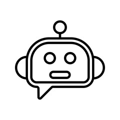 Chatbot icon. Line vector color editable