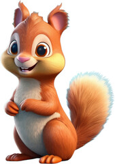 Cute Squirrel in 3D  style.