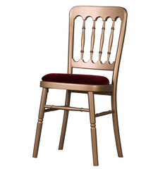 Wooden Chair Isolated on White Background. Stylish Decoration.