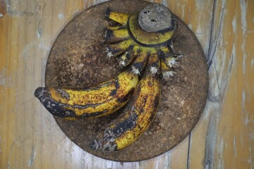 Yellow over ripe bananas