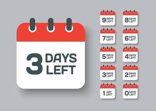 Countdown daily page calendar icon - 3 days left