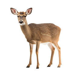 A deer with antlers isolated on a white background