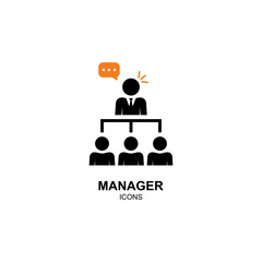 Business manager icon logo vector template