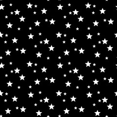 パターン素材　星模様（1）　大　モノクロ