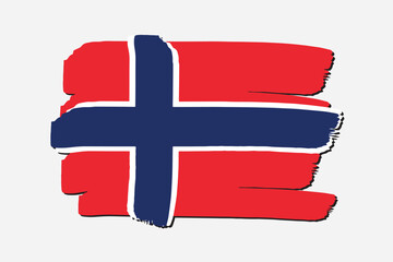 Norway Flag with colored hand drawn lines in Vector Format