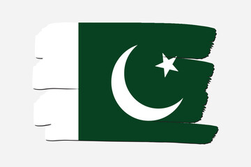 Pakistan Flag with colored hand drawn lines in Vector Format