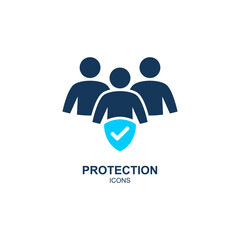 Protection icon logo vector illustration in flat style