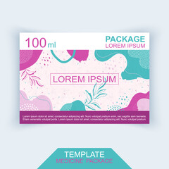 Medicine packaging template. Simple abstract shapes. Vector illustration. EPS 10