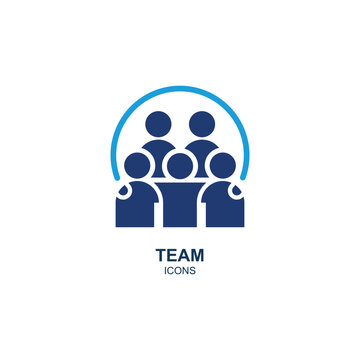 Team icon logo vector illustration in flat style