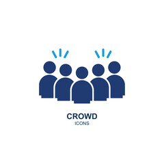 Crowd icon logo vector illustration in flat style