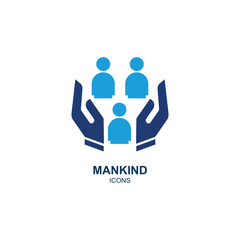 Mankind icon logo vector illustration in flat style