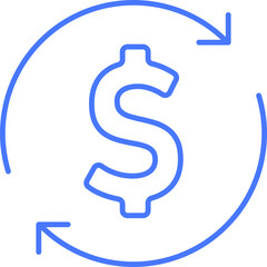 Money transfer line icon