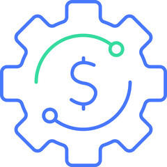 Gear setting money, line icon