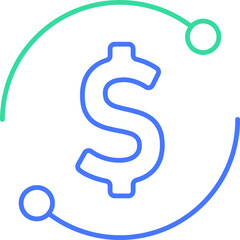 Money technology line icon