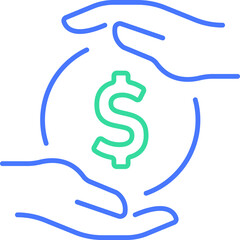 Money care line icon