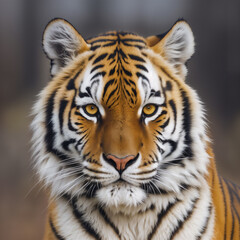 Portrait of a tiger. Tiger Head. Front view