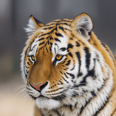 Portrait of a tiger. Tiger Head. Side view