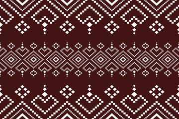 Red traditional ethnic pattern paisley flower Ikat background abstract Aztec African Indonesian Indian seamless pattern for fabric print cloth dress carpet curtains and sarong