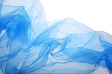 Beautiful light blue tulle fabric on white background