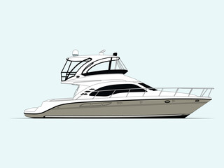 Vector motor yacht art. This is a high resolution vector motor yacht illustration.