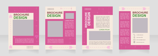 Women space for creative growth blank brochure design. Template set with copy space for text. Premade corporate reports collection. Editable 4 paper pages. Arial, Myriad Pro fonts used