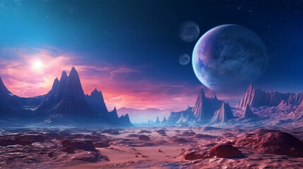 Fototapeta na wymiar Alien planet fantasy wallpaper
